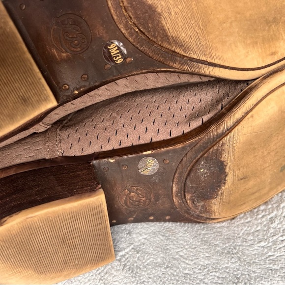 Lucky Brand Baley Perforated Leather Ankle Boot Bootie Light Brown Sz 9 - Picture 8 of 16